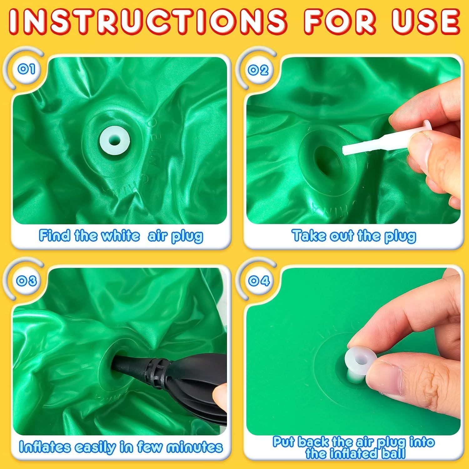 Pelotas Saltarinas con Mango Meooeck 12 Pcs 74 cm Colores Vivos