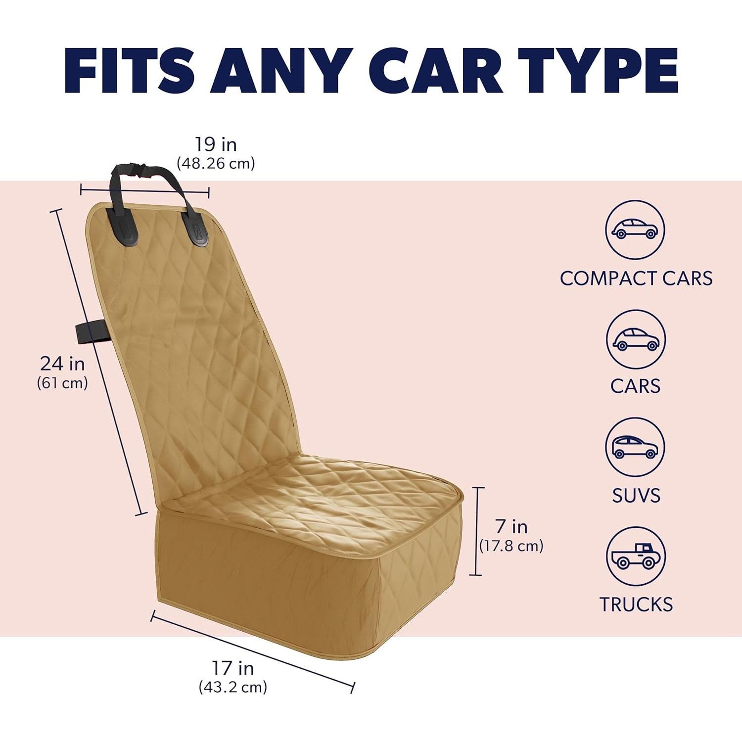 Funda de Asiento de Coche para Perros Active Pets Beige