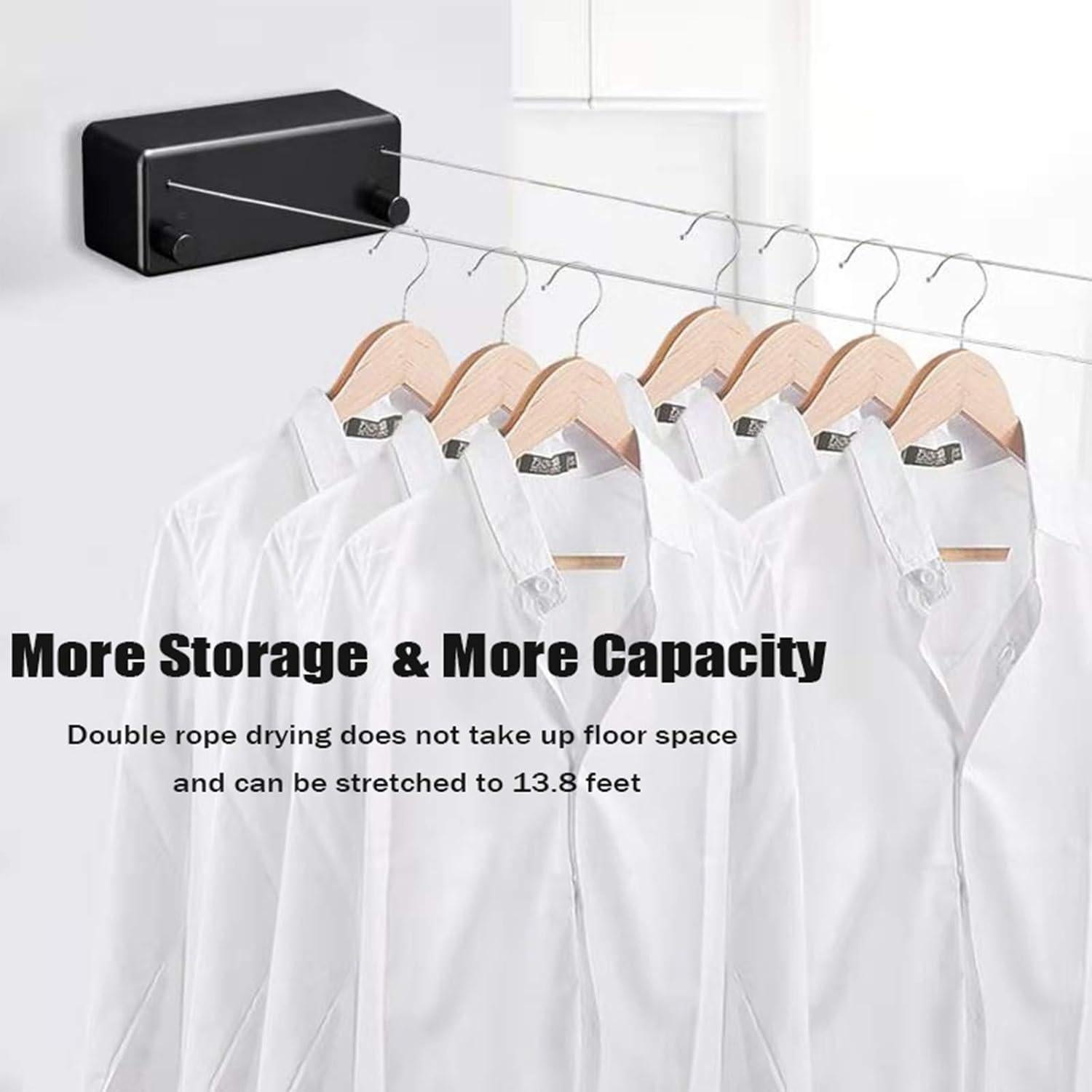 Línea de Ropa Retráctil Bakala 4.2m Ajustable Negro