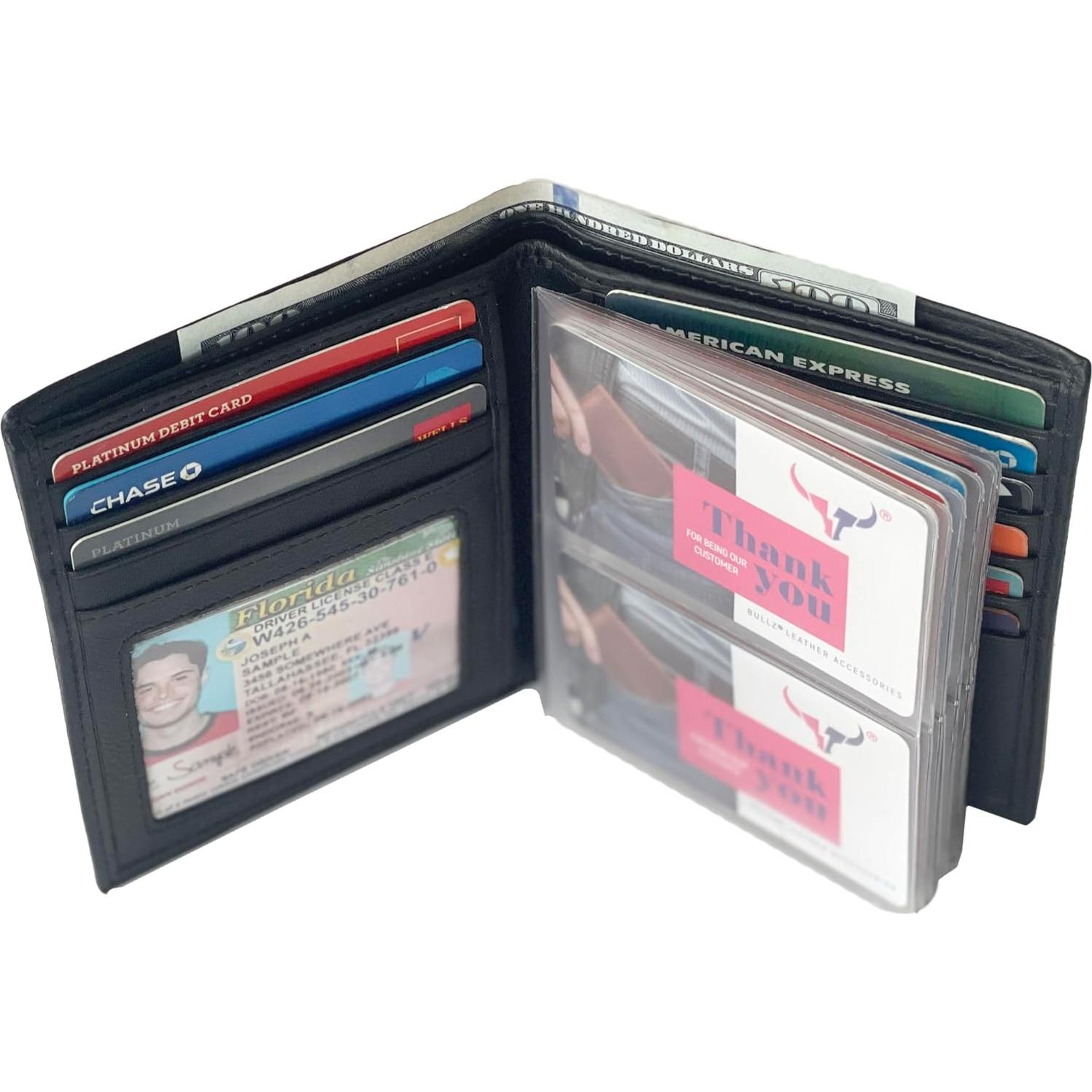 Cartera Bifold de Cuero Bullz con Bloqueo RFID - Negro