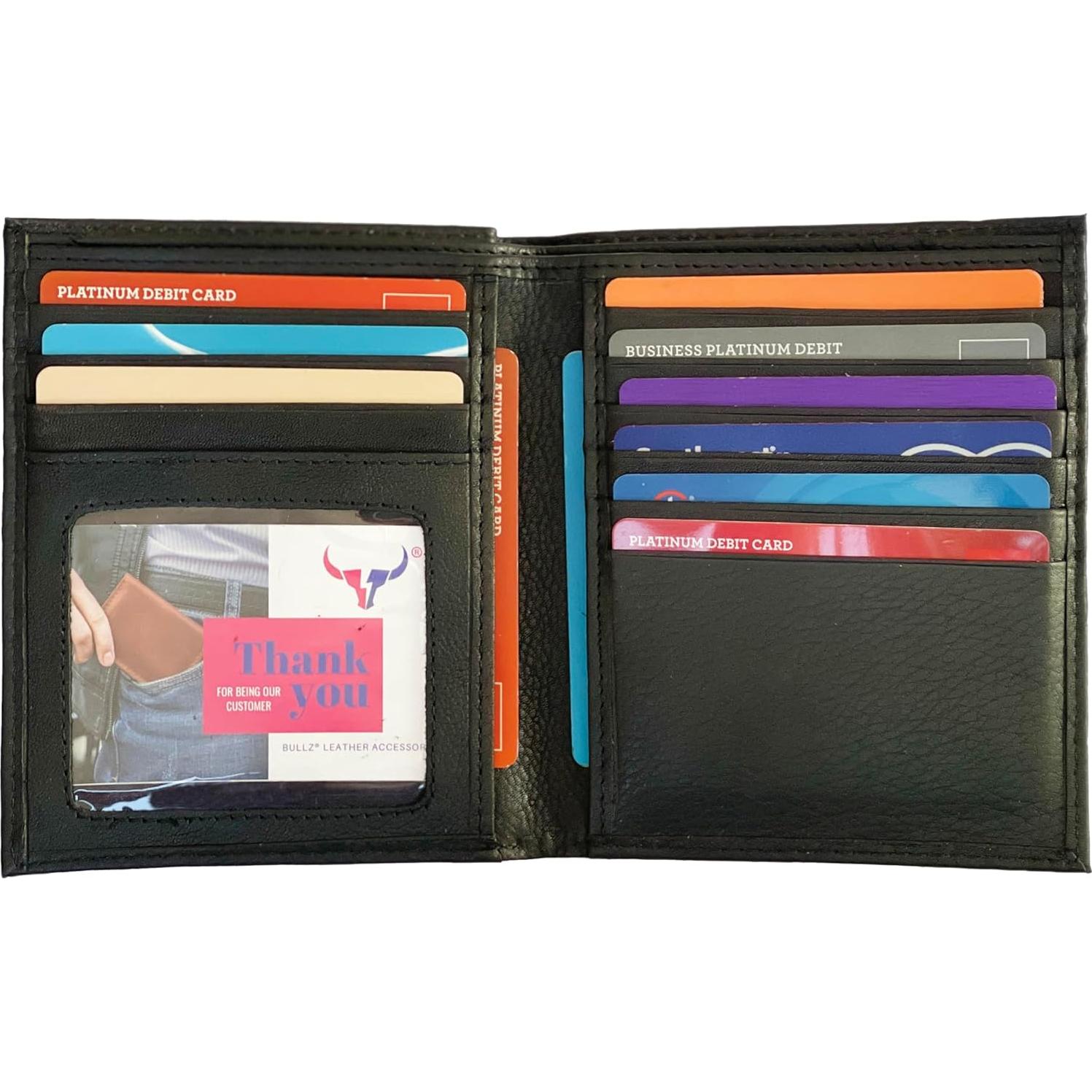 Cartera Bifold de Cuero Bullz con Bloqueo RFID - Negro
