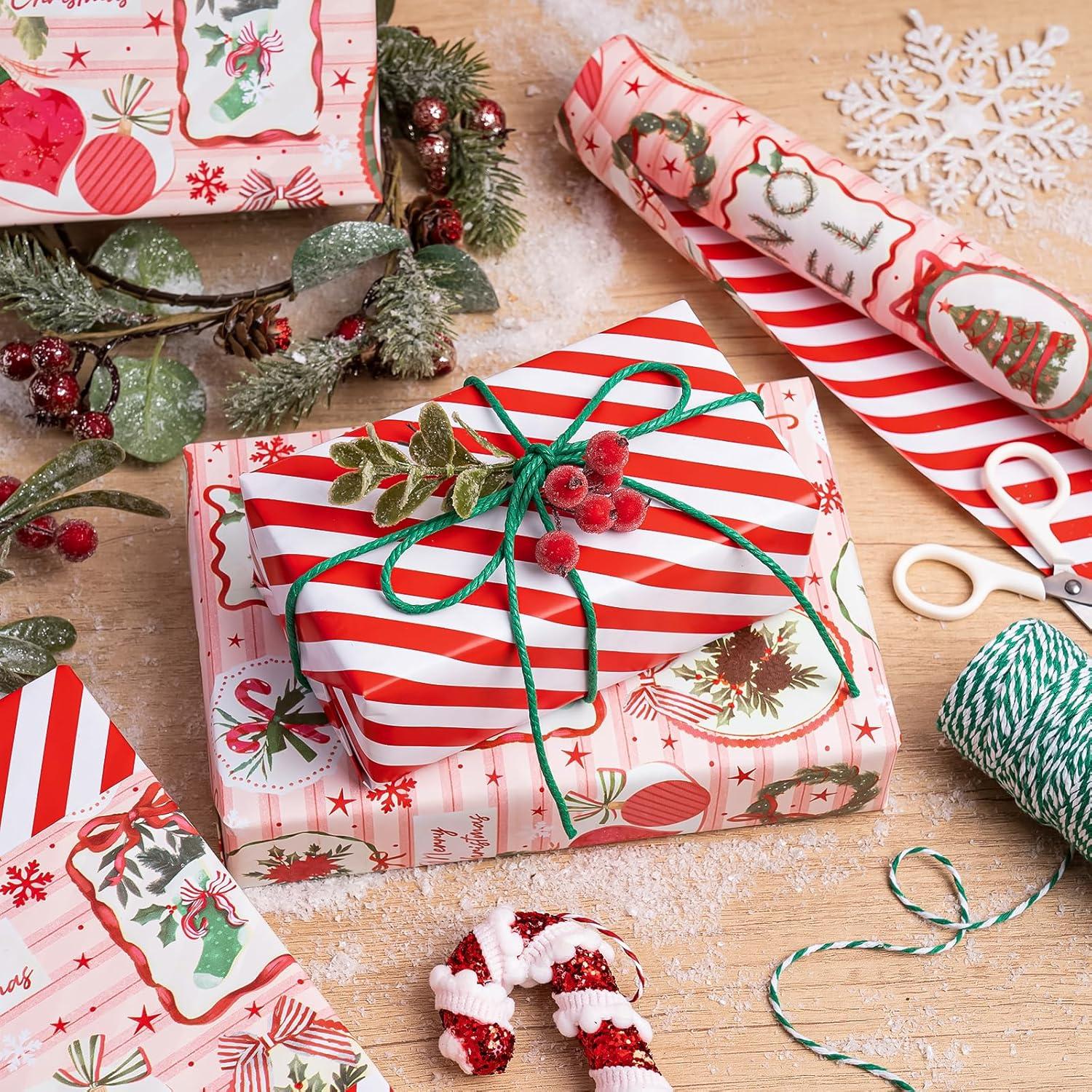 Papel de Regalo Navideño Reversible WRAPAHOLIC 43.18 cm x 10 m