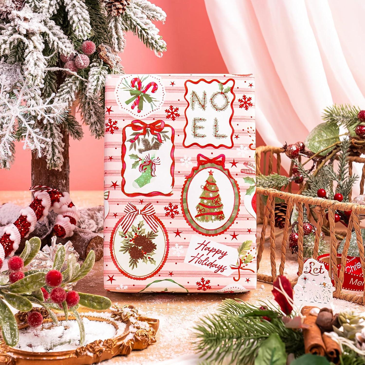 Papel de Regalo Navideño Reversible WRAPAHOLIC 43.18 cm x 10 m