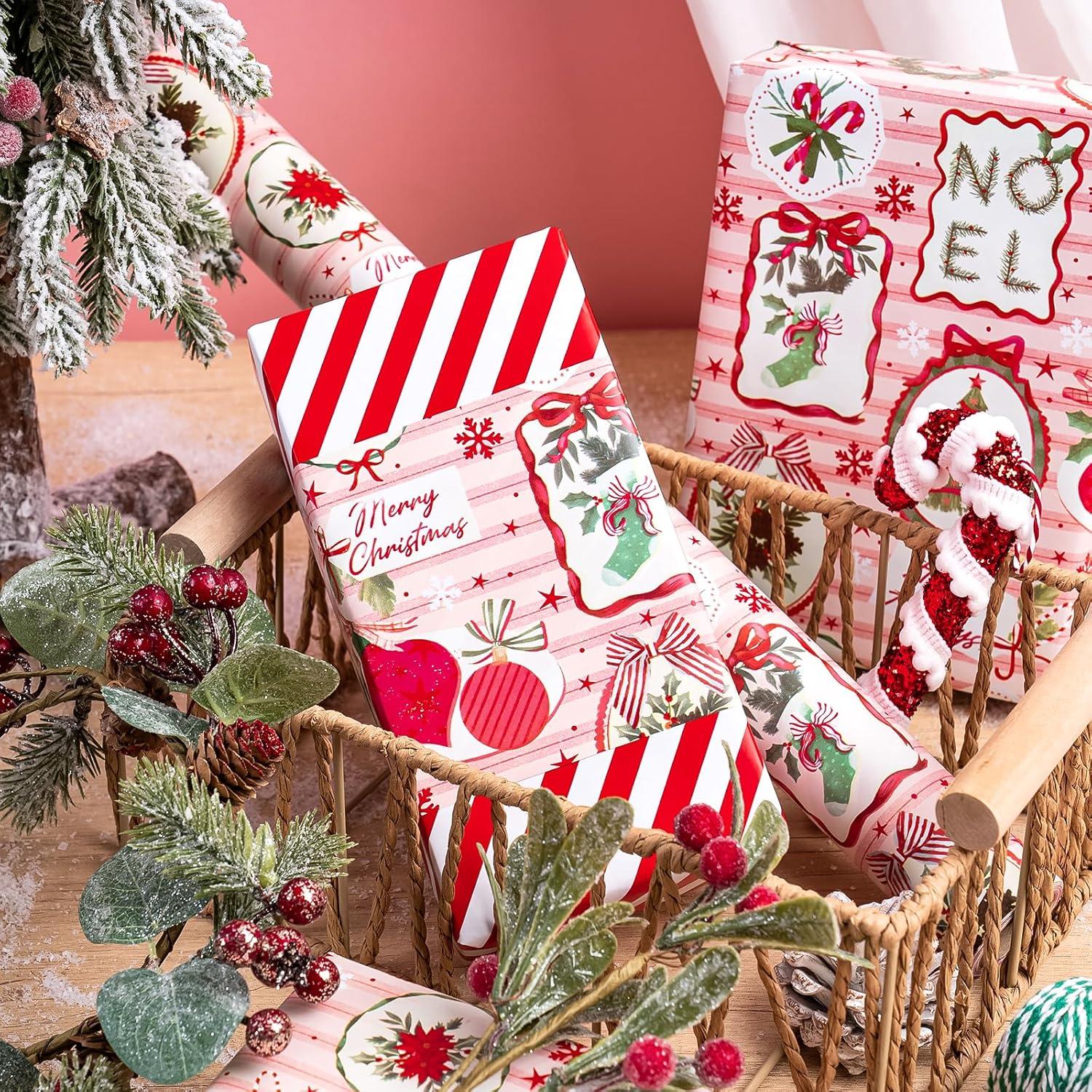 Papel de Regalo Navideño Reversible WRAPAHOLIC 43.18 cm x 10 m