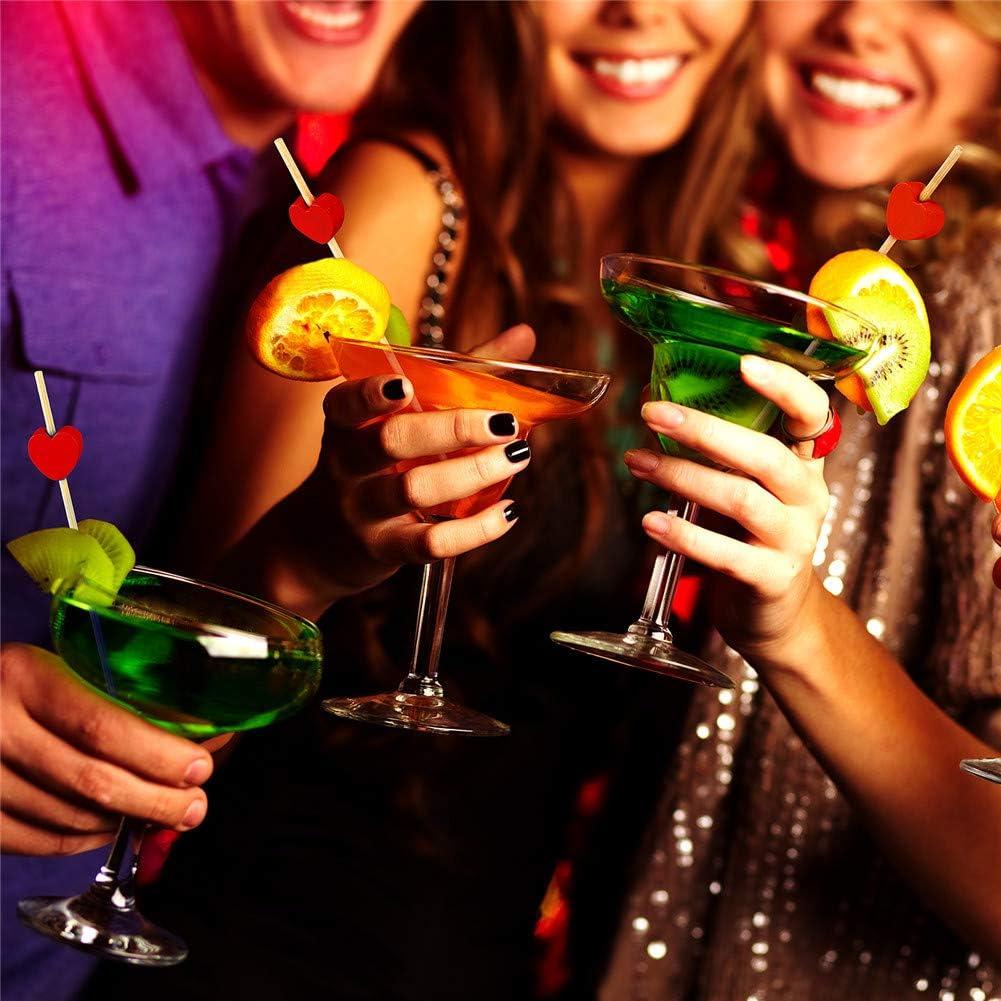 Palillos de Cóctel de Bambú Minisland Corazón Rojo 100 Unidades