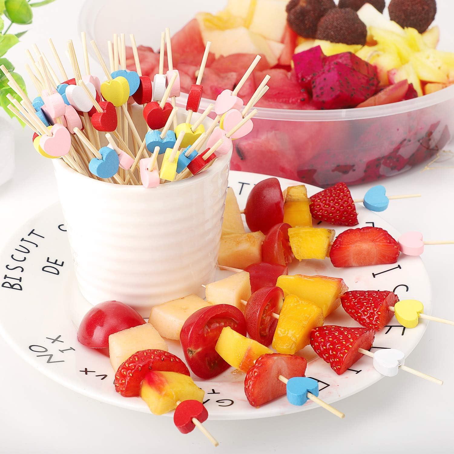 Palillos de Cóctel de Bambú Minisland Corazón Rojo 100 Unidades