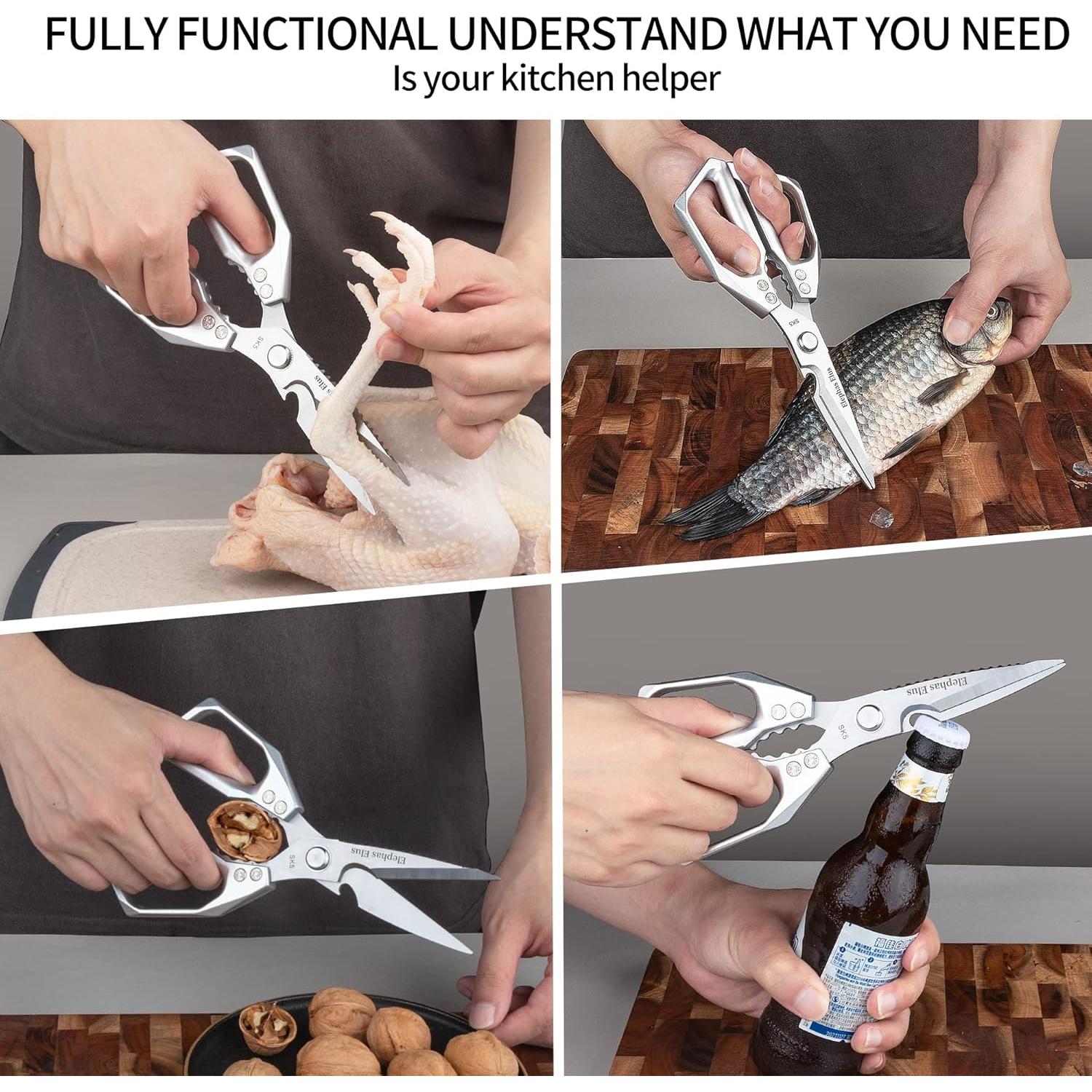 Tijeras de Cocina Multifuncionales Elephas Plus Acero Inoxidable