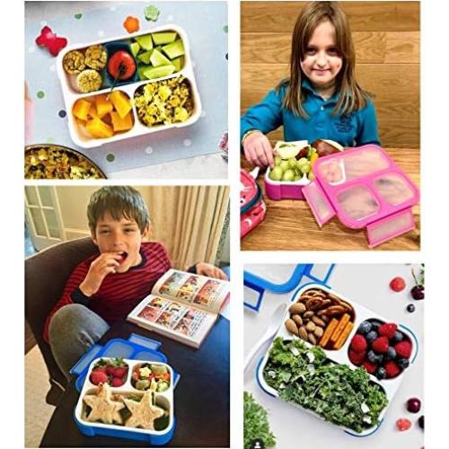 Caja Bento Mediana Kinsho 3 Compartimentos Azul y Rosa 720ml