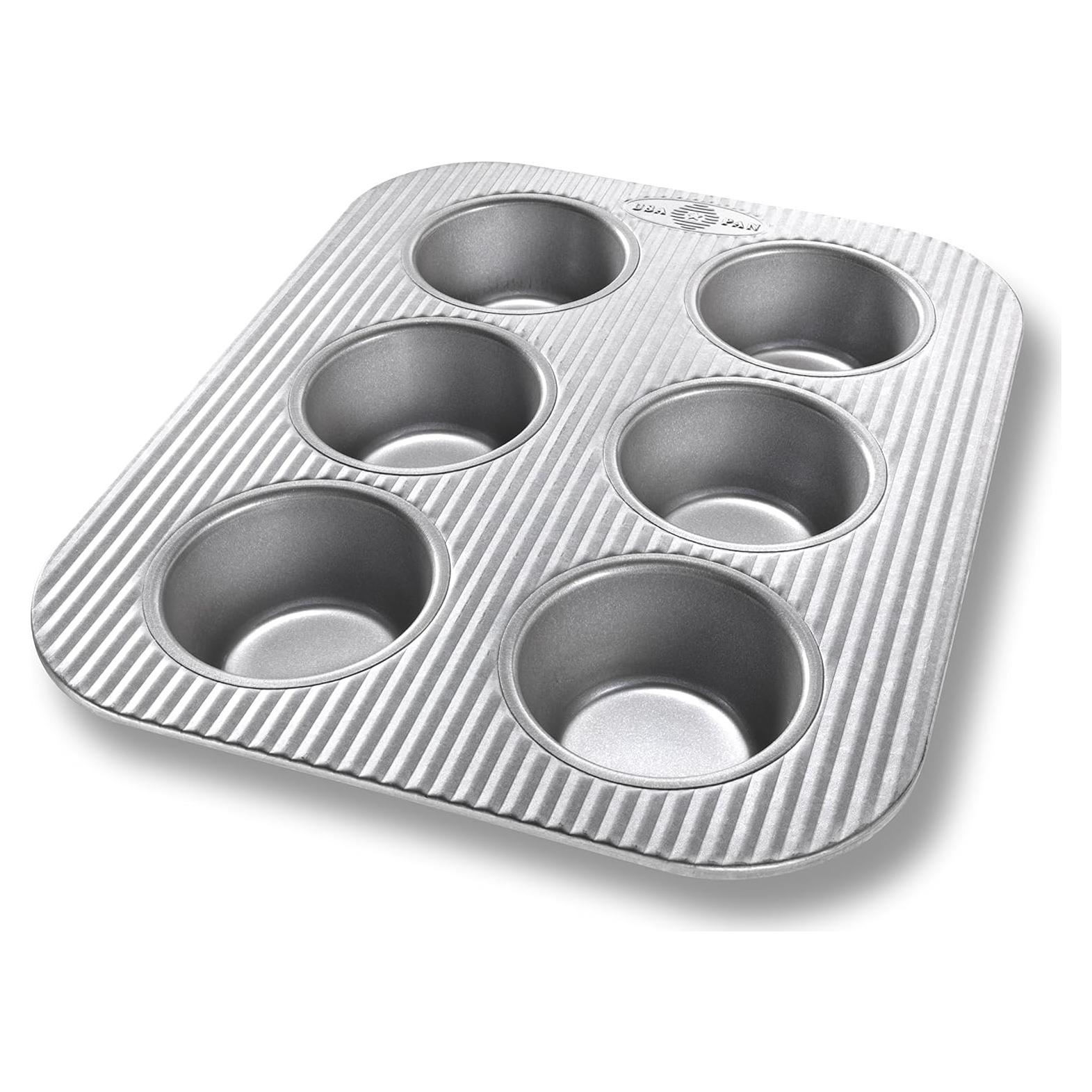 Molde para Muffins USA Pan 6 Tazas Acero Aluminizado