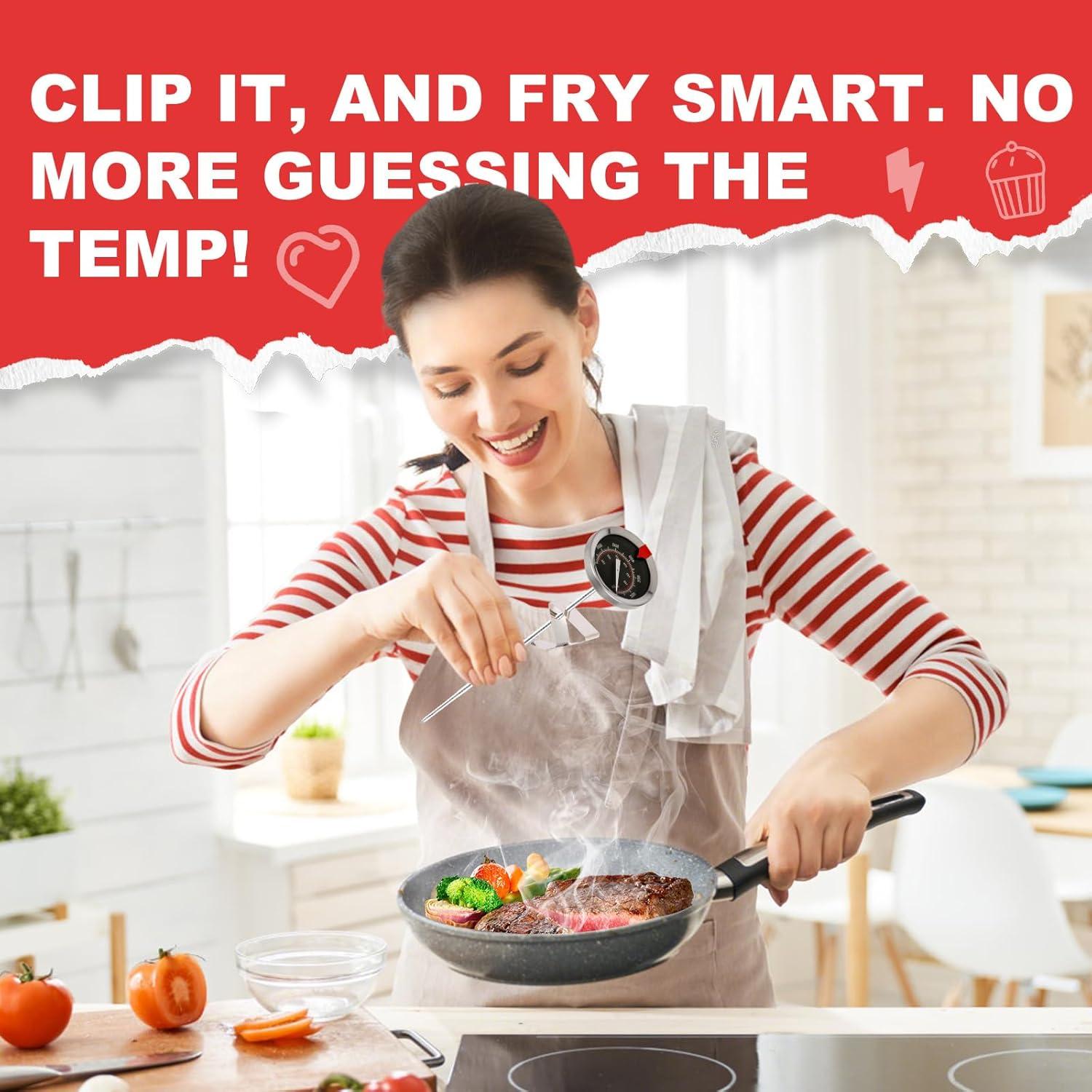 Termómetro de Freír y Caramelo Telead 9" Negro Impermeable