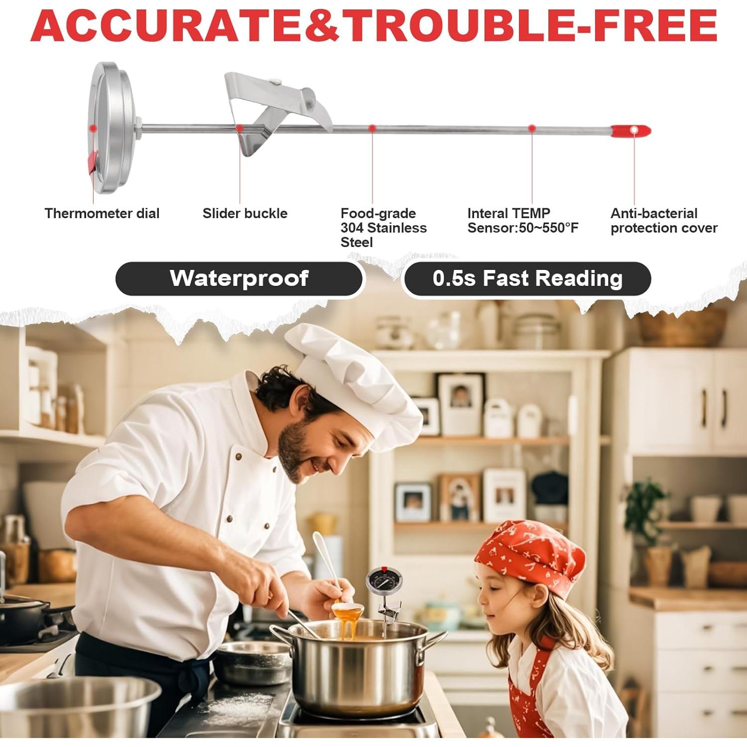 Termómetro de Freír y Caramelo Telead 9" Negro Impermeable