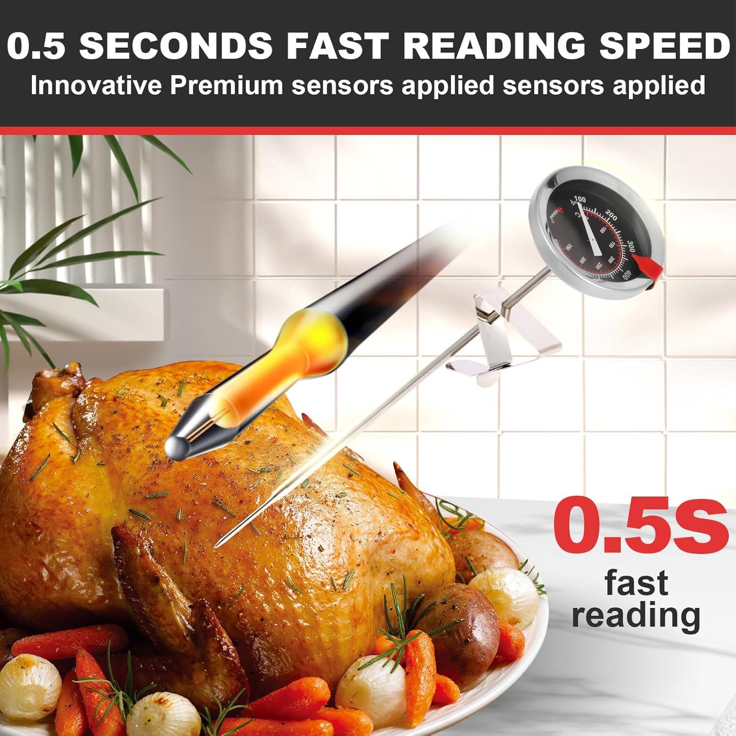 Termómetro de Freír y Caramelo Telead 9" Negro Impermeable