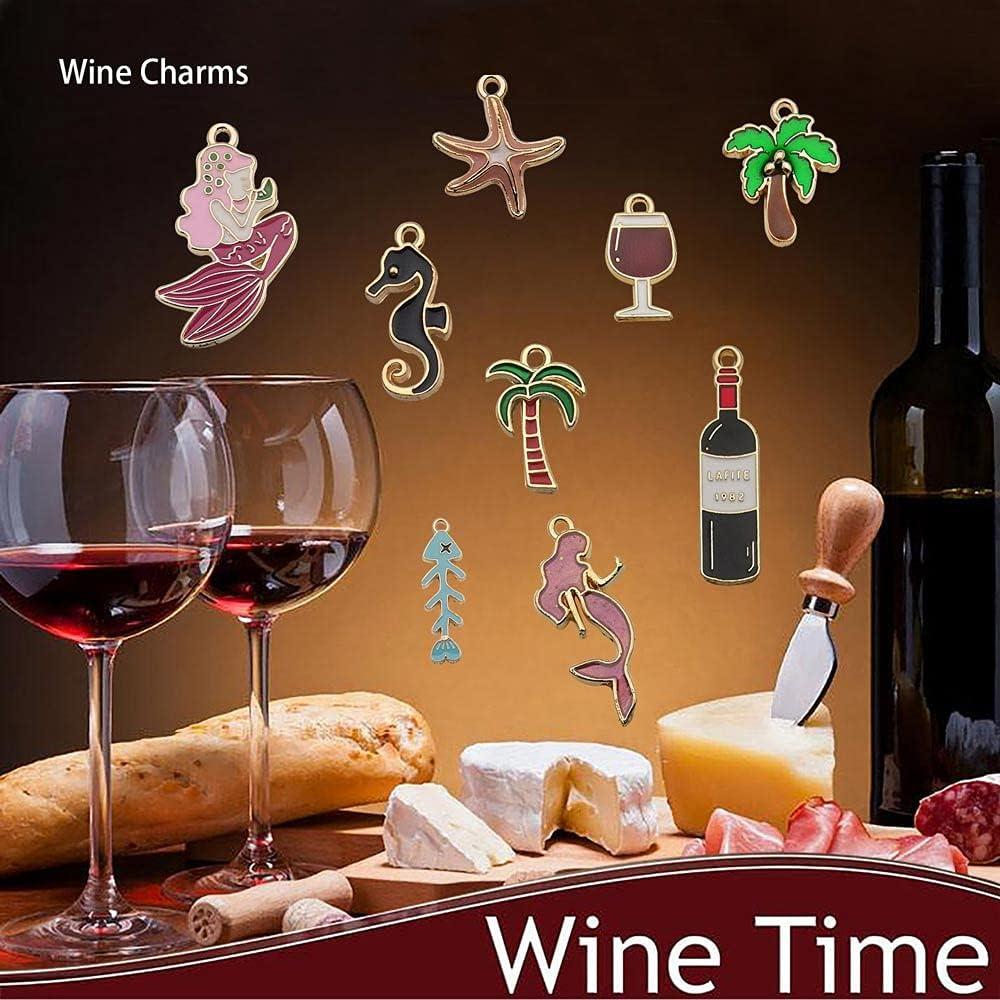WOCRAFT 25 Juegos de Marcadores de Copas de Vino Playa