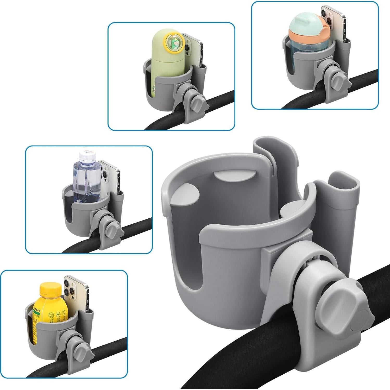 Soporte para Taza y Teléfono Accmor 2-en-1 Universal Gris