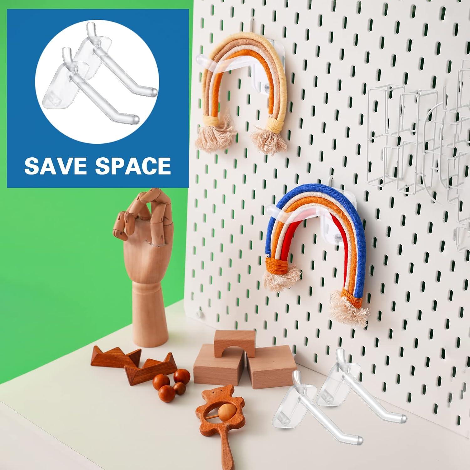 120 Ganchos de Tablero de Clavos Sawysine Plástico Transparente