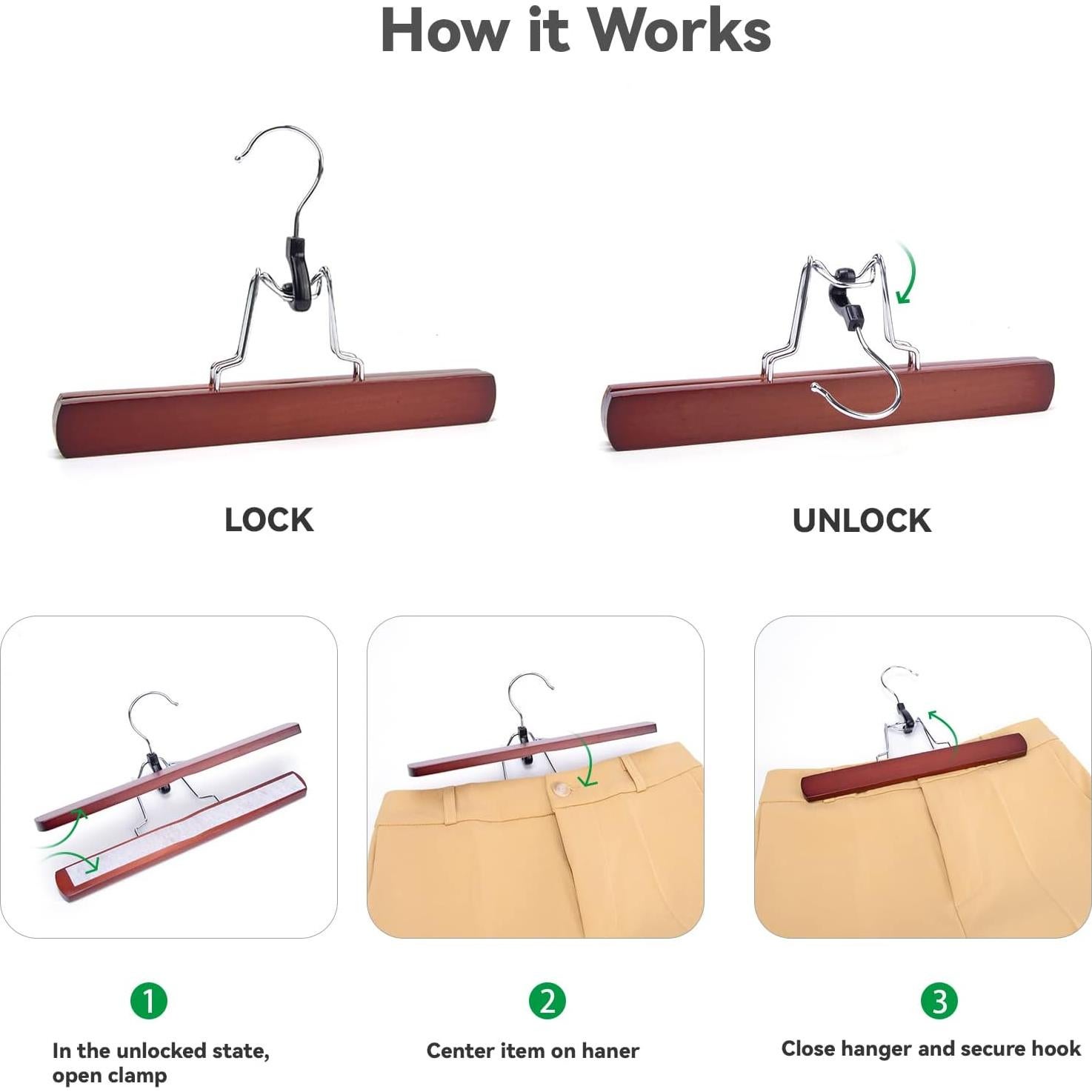 Perchas de Madera Nature Smile Cereza Antideslizantes 10 Piezas