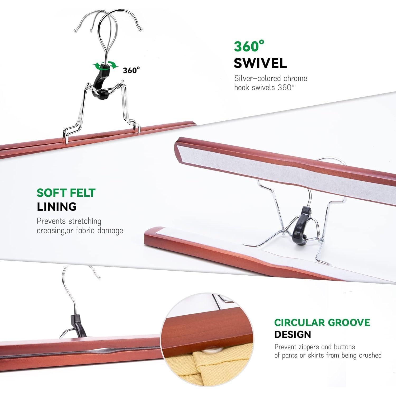 Perchas de Madera Nature Smile Cereza Antideslizantes 10 Piezas