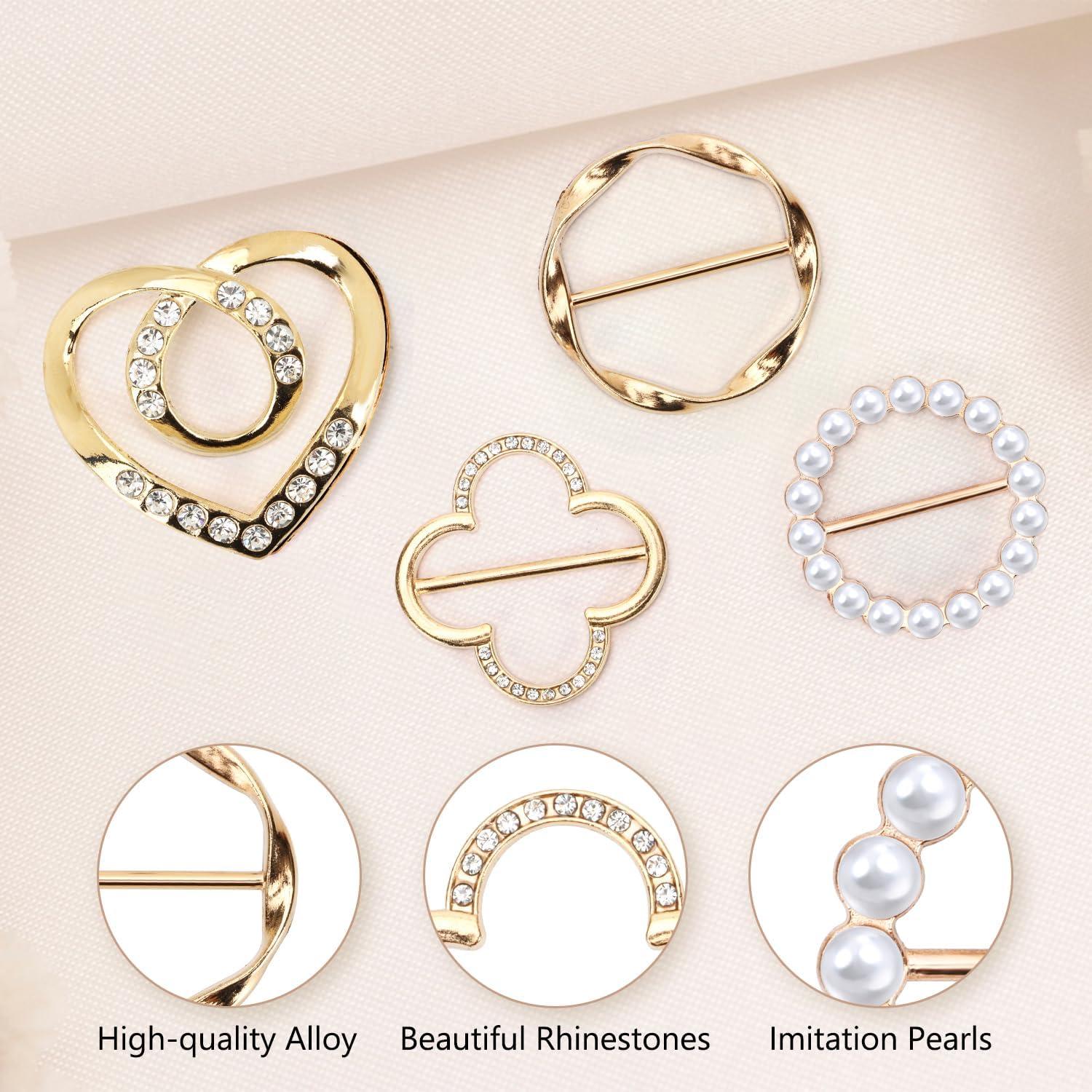 4 Clips de Anillo para Bufanda Tasodin - Elegantes y Versátiles