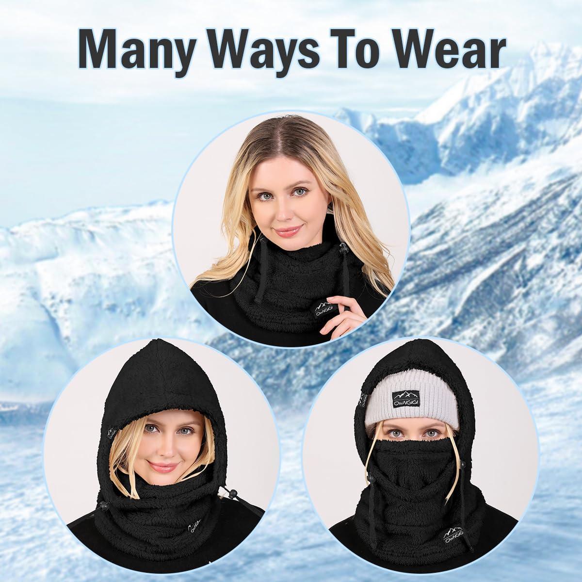 Pasamontañas de Invierno OWNGIGI Unisex Negro Talla Única