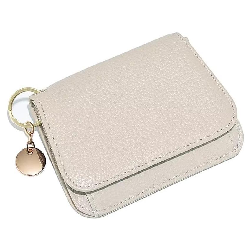 Billetera Pequeña Mudono Beige para Mujeres con Bloqueo RFID