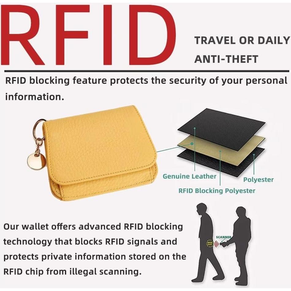 Billetera Pequeña Mudono Beige para Mujeres con Bloqueo RFID