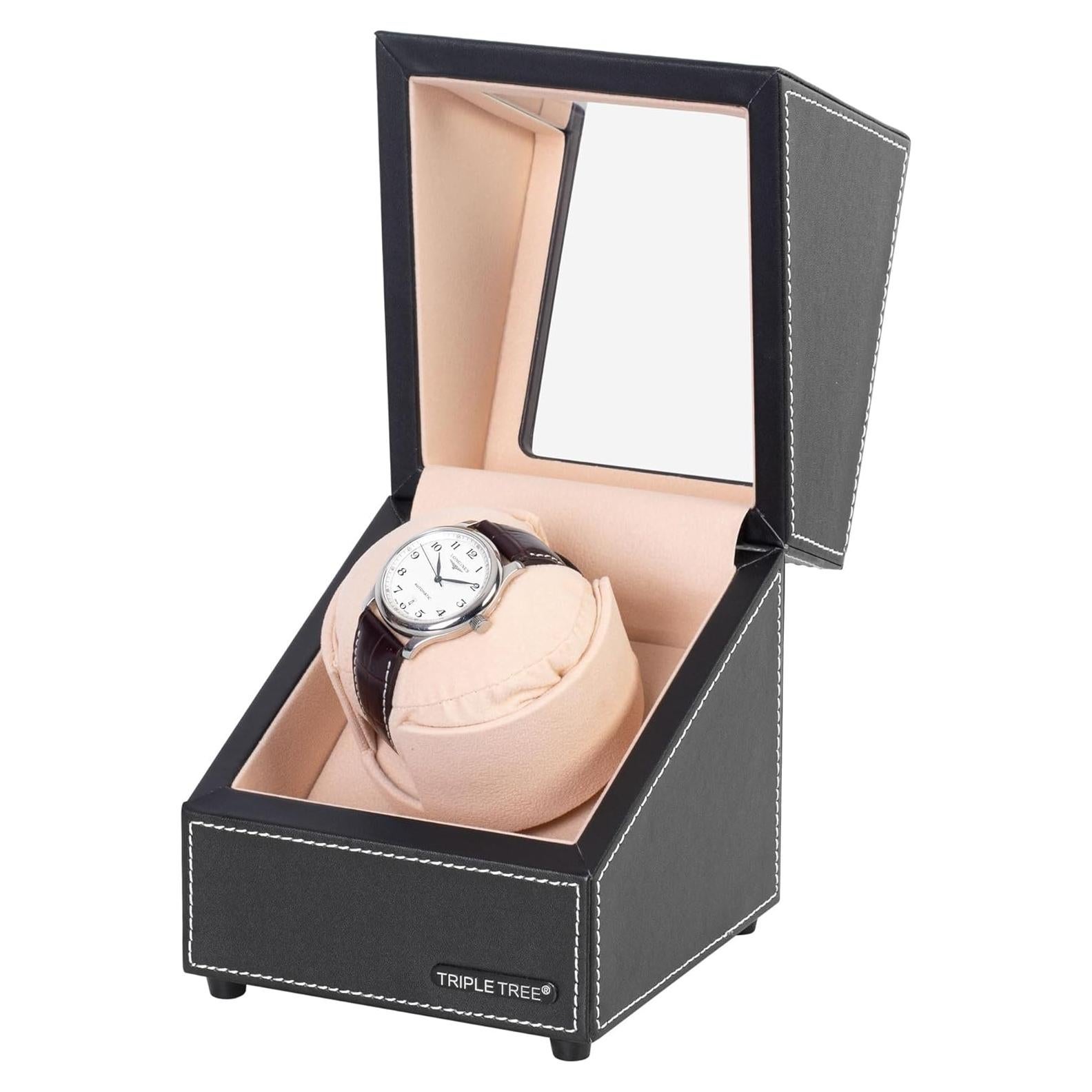 Enrollador de Relojes Automáticos DOOMOOK Individual Negro con Motor Silencioso