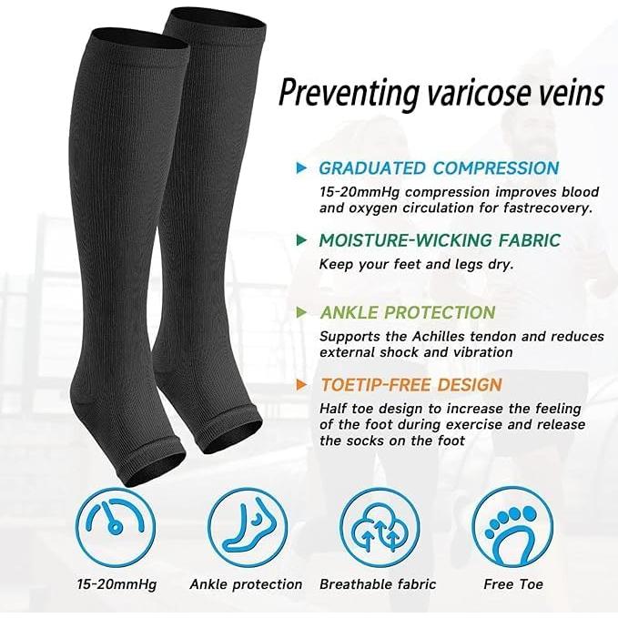 Calcetines de Compresión Abiertos Cerpit 15-20 mmHg 2 Pares