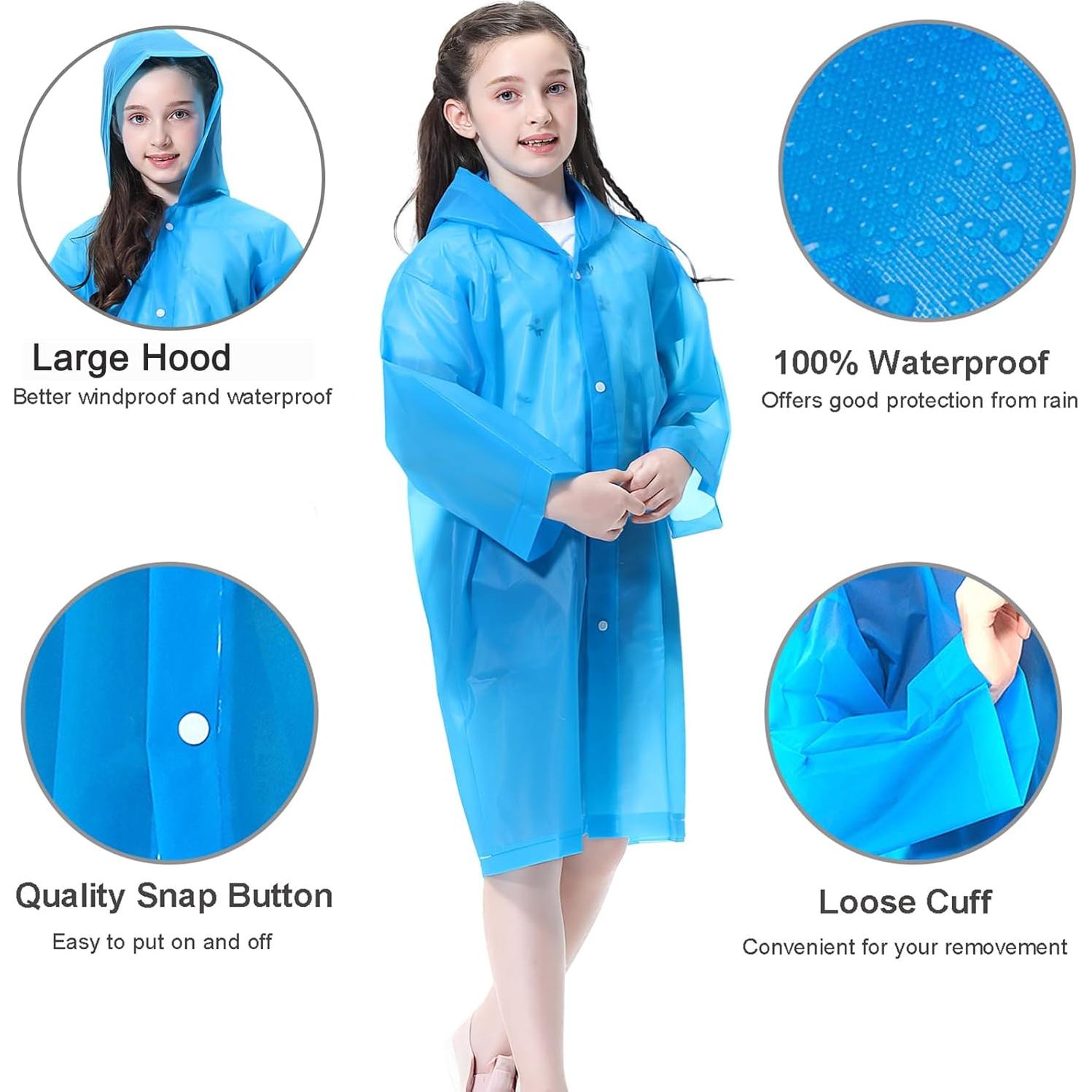 Ponchos de Lluvia Reutilizables Cosowe para Niños 110x55cm