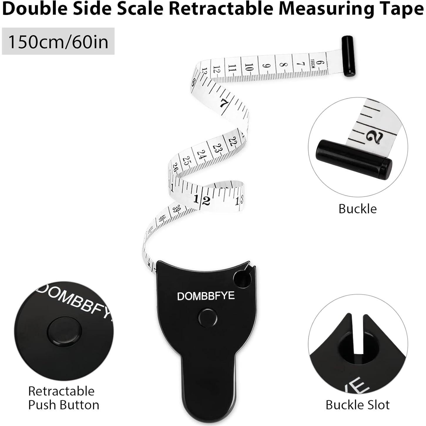 Cinta Métrica Corporal Dombbfye Retráctil 150cm Doble Escala