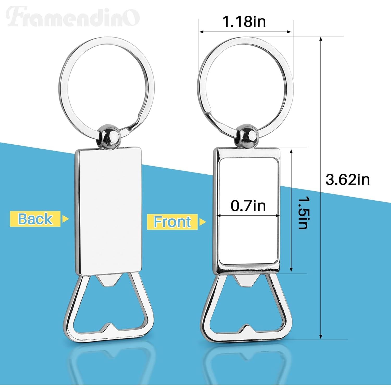 Paquete de 10 Llaveros Abrebotellas Blancos Framendino