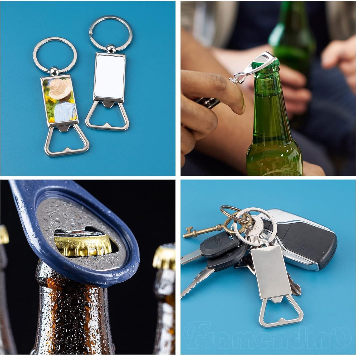 Paquete de 10 Llaveros Abrebotellas Blancos Framendino