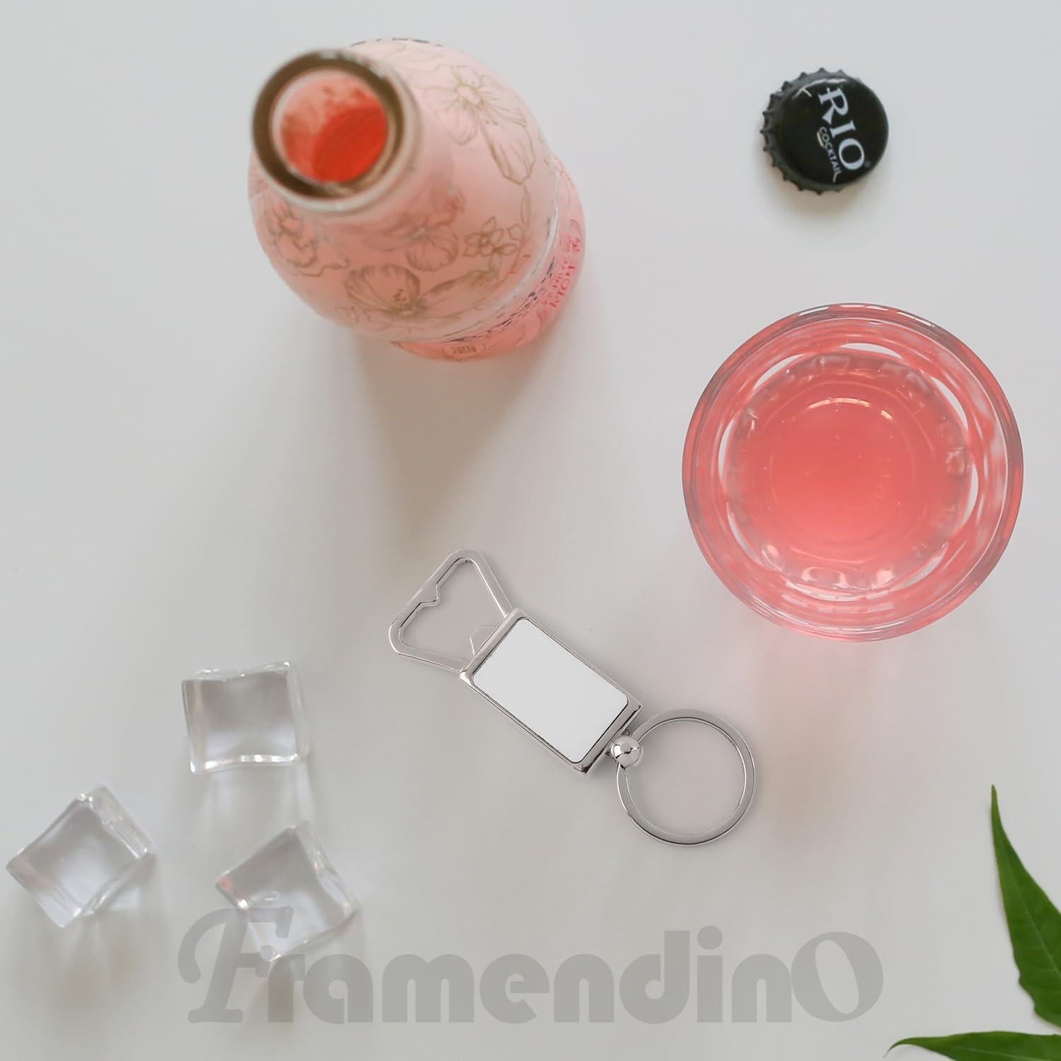 Paquete de 10 Llaveros Abrebotellas Blancos Framendino