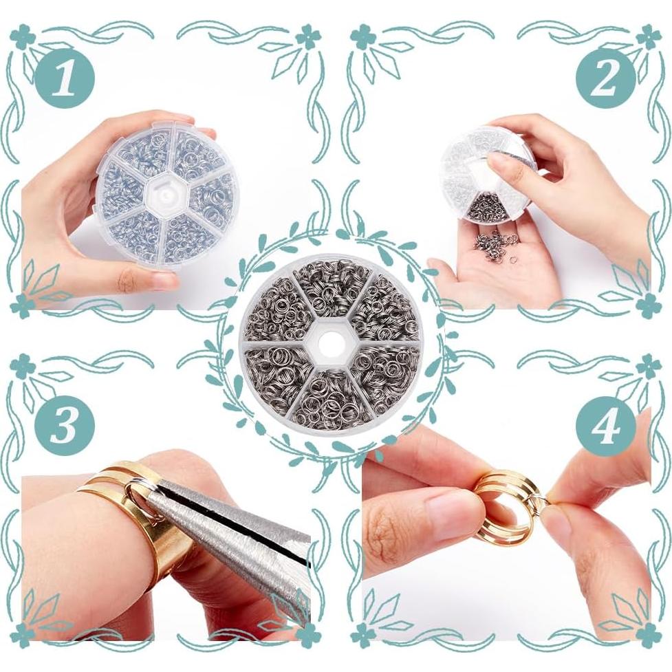 Anillos de Separación Acero Inoxidable PH PandaHall 1120 Pcs 5-8mm