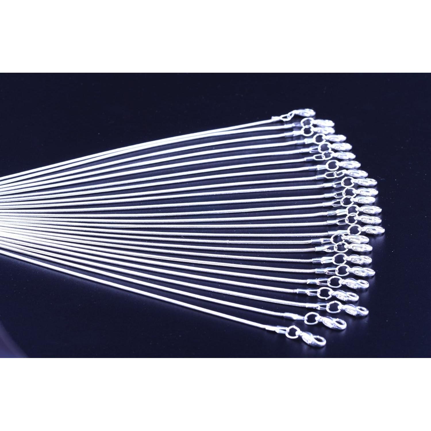 Collar de Cadenas de Serpiente 24pcs Plata de Ley 925 40.64 cm
