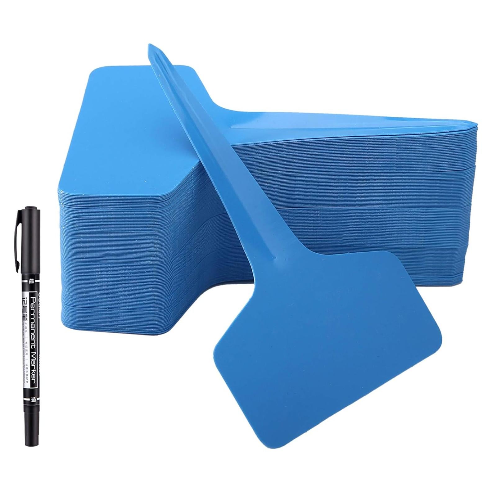 100 Etiquetas de Jardín Plásticas MIHEY Azul 6x10 cm