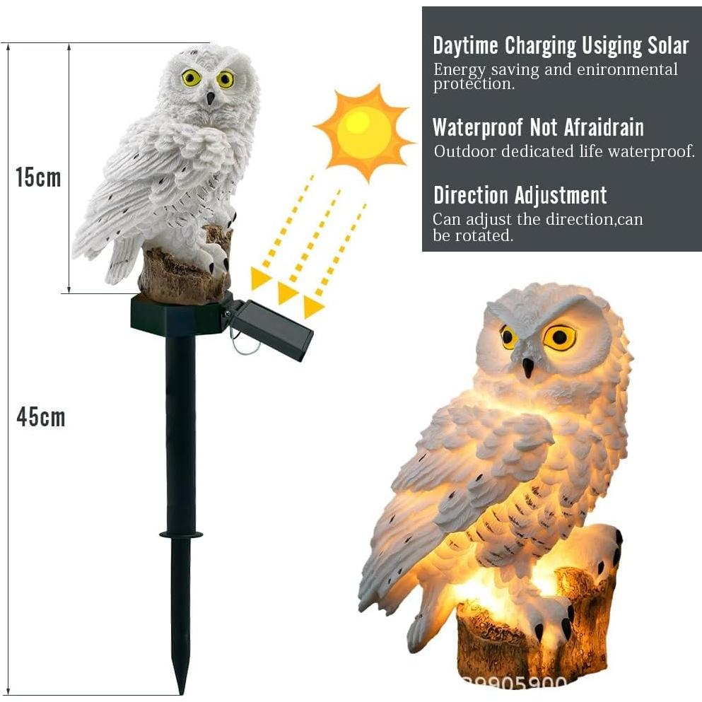 Figura de Búho Luz Solar Youfui para Jardín 14 cm Marrón