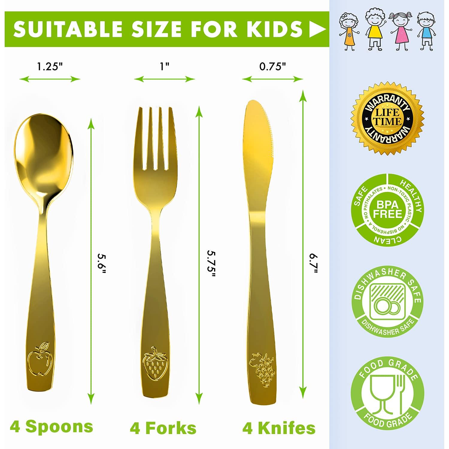 Set de Cubiertos para Niños CHILLOUT LIFE 12 Piezas Dorado