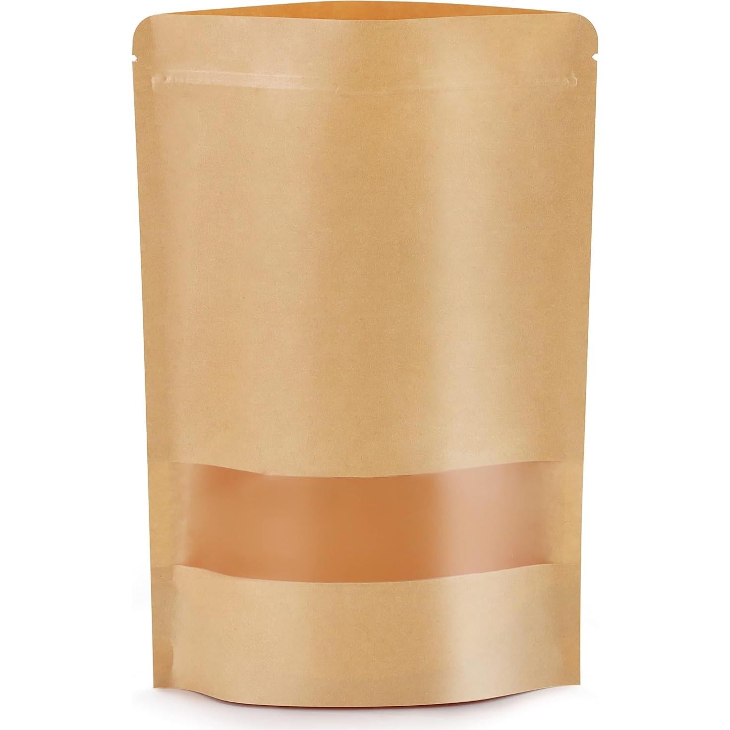 50 Bolsas de Kraft Reutilizables con Ventana 8.9x14 cm Larzack