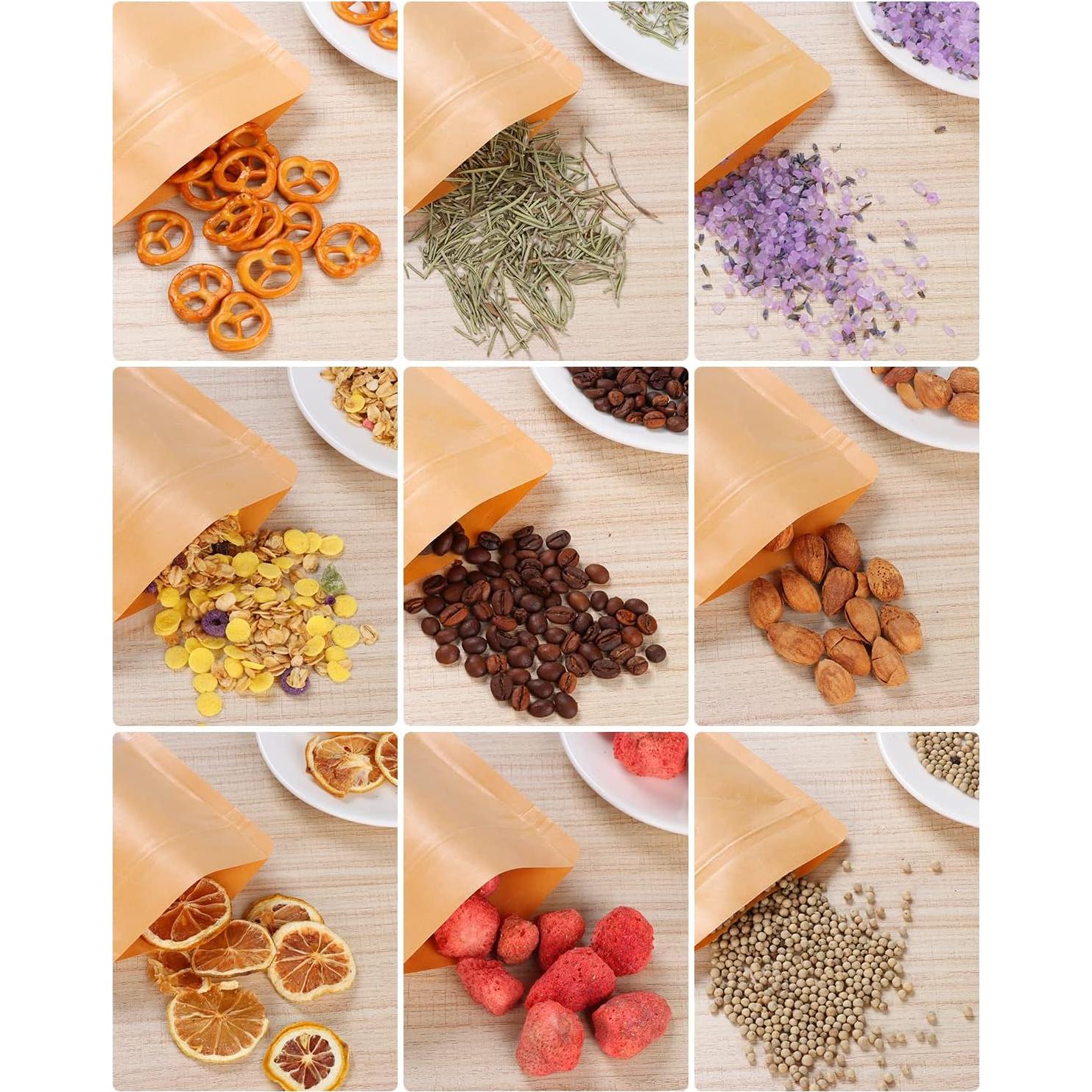 50 Bolsas de Kraft Reutilizables con Ventana 8.9x14 cm Larzack