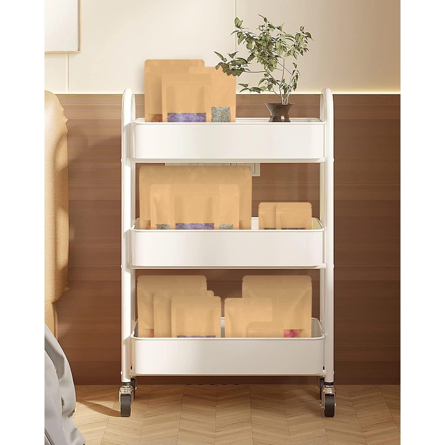 50 Bolsas de Kraft Reutilizables con Ventana 8.9x14 cm Larzack