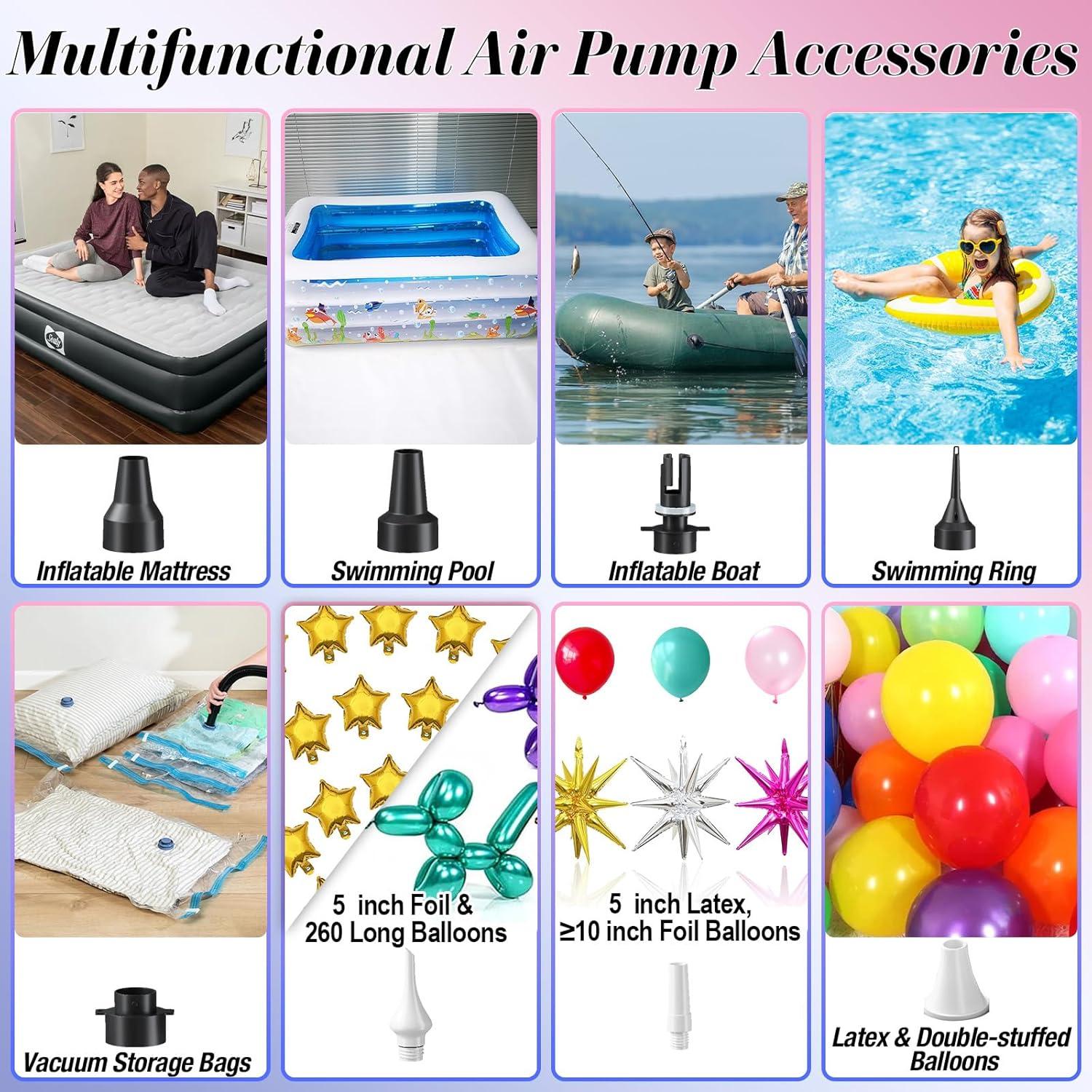 Bomba de aire eléctrica 3 en 1 Togvu para globos y flotadores