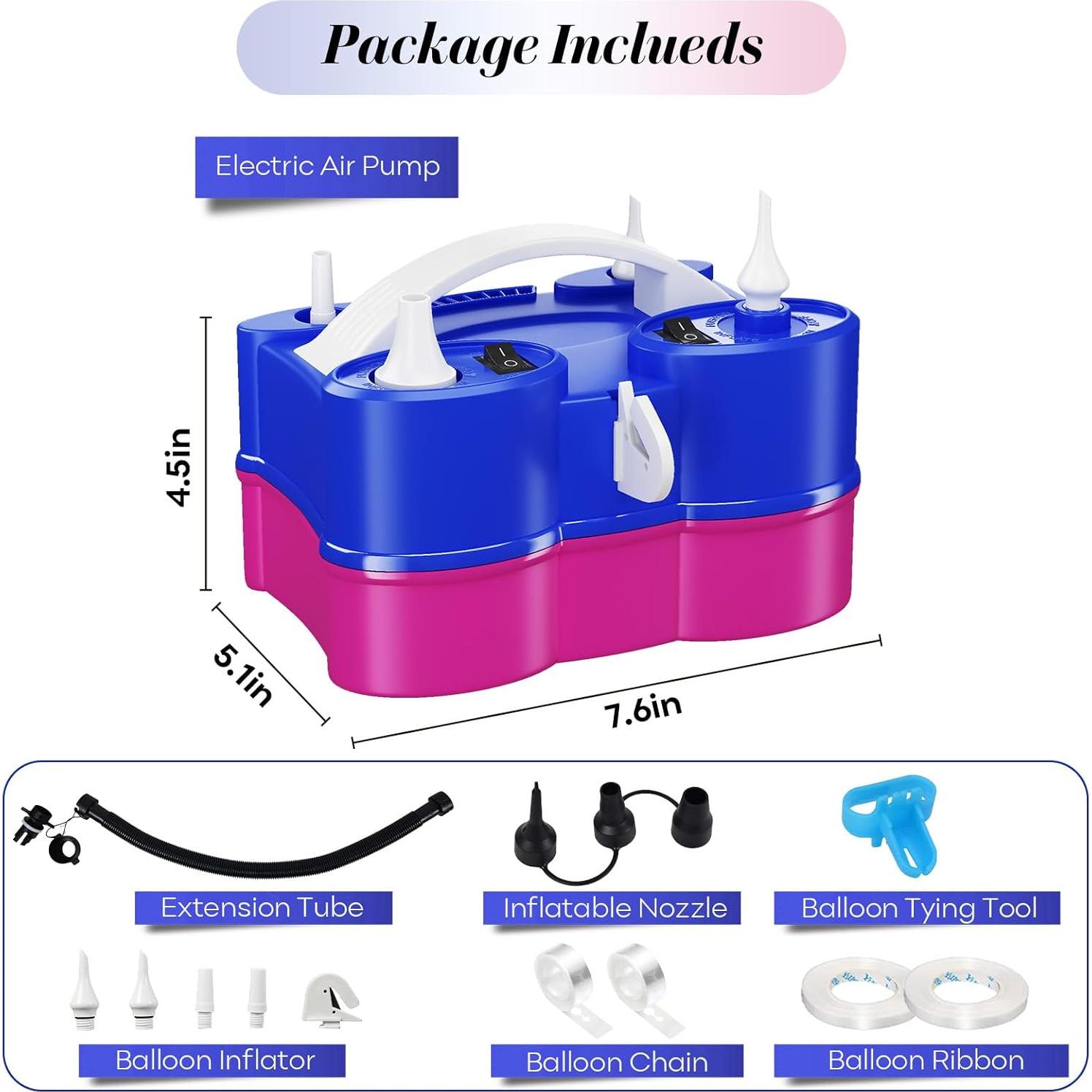 Bomba de aire eléctrica 3 en 1 Togvu para globos y flotadores