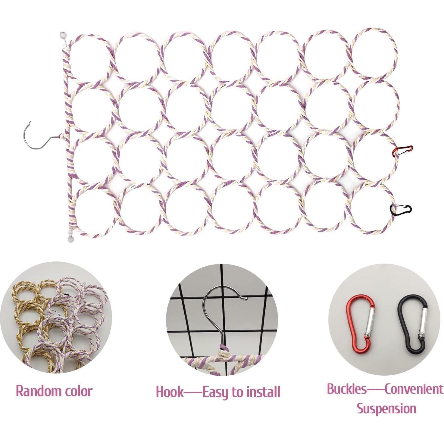 Red de Cuerda de Cáñamo para Aves BNOSDM - 2 Paquetes 36.5x63 cm