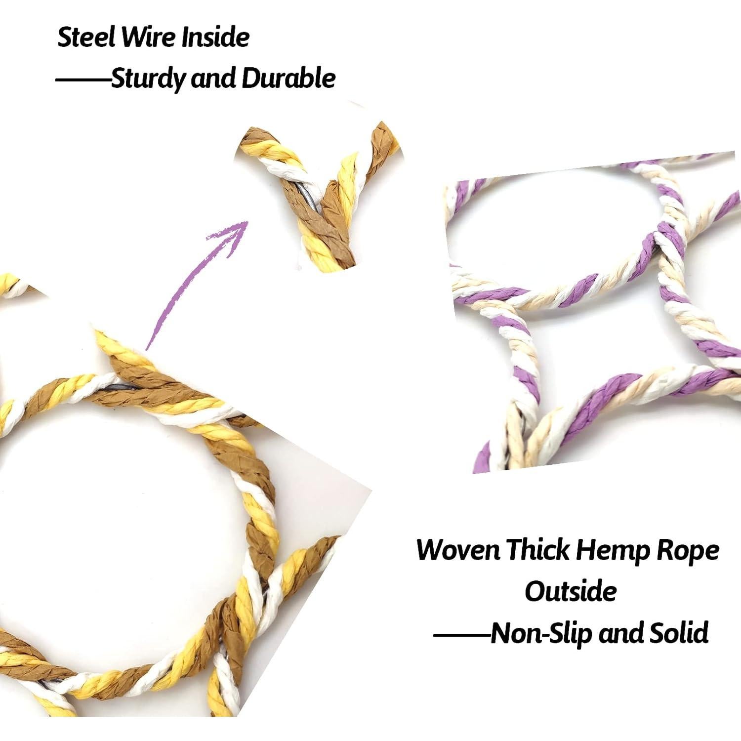 Red de Cuerda de Cáñamo para Aves BNOSDM - 2 Paquetes 36.5x63 cm