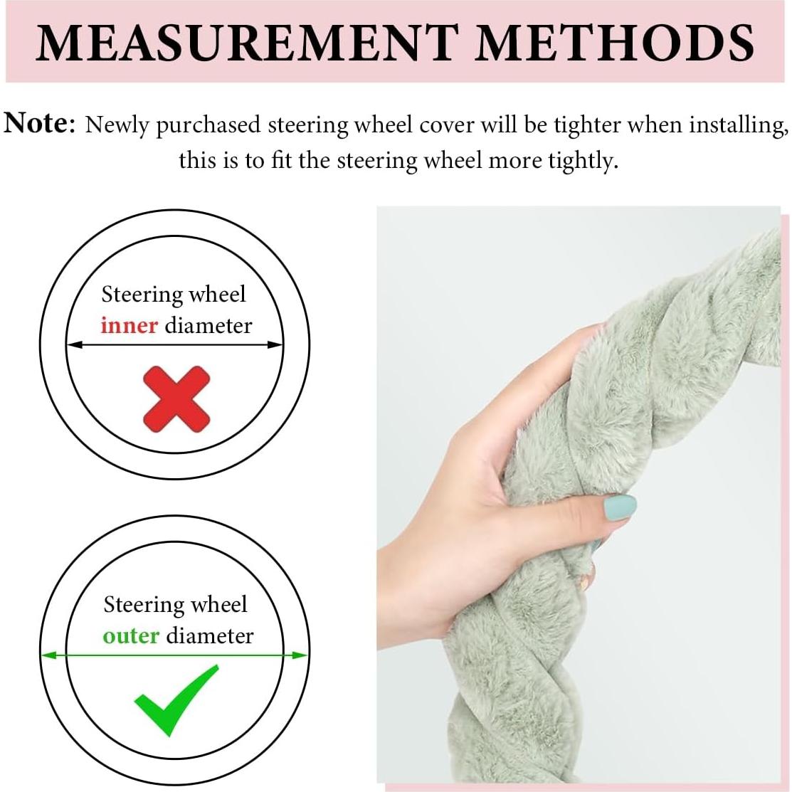 Cubierta de Volante de Auto MUQIDA Fluffy 38 cm Antideslizante