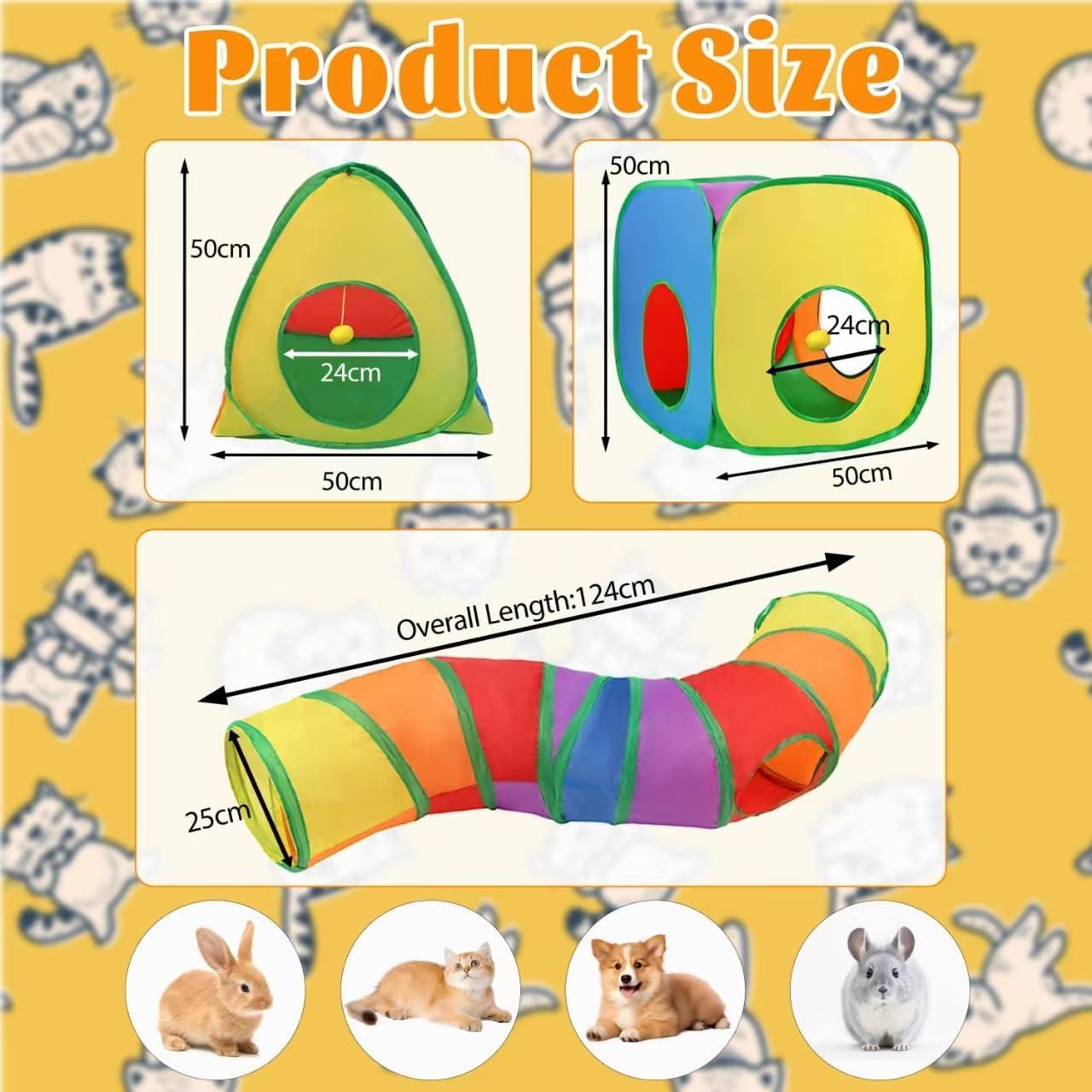 Túnel Interactivo para Gatos y Conejos JACKBOY 3 en 1