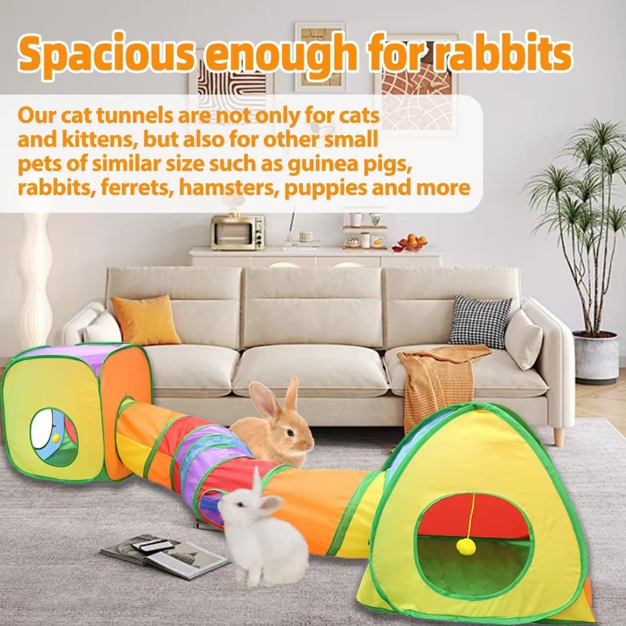 Túnel Interactivo para Gatos y Conejos JACKBOY 3 en 1