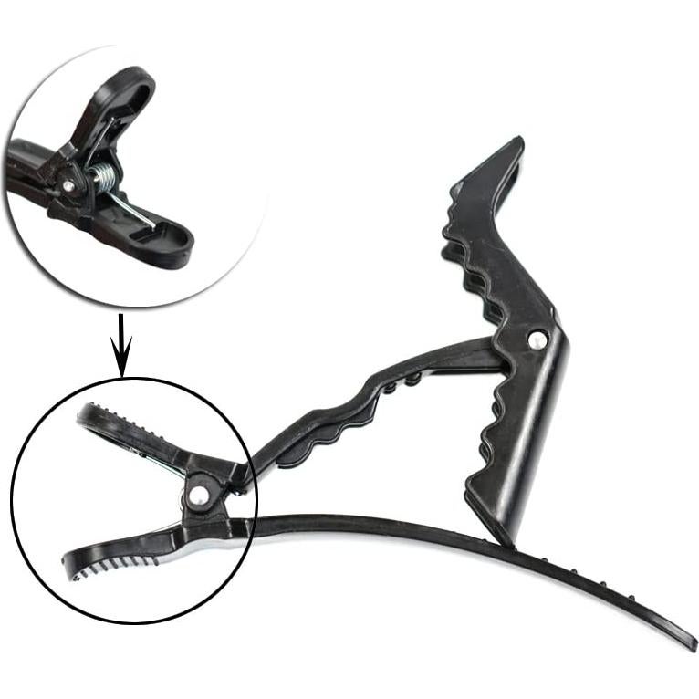 12 Clips de Pelo Cocodrilo Negros YantaiSiyu - Profesional