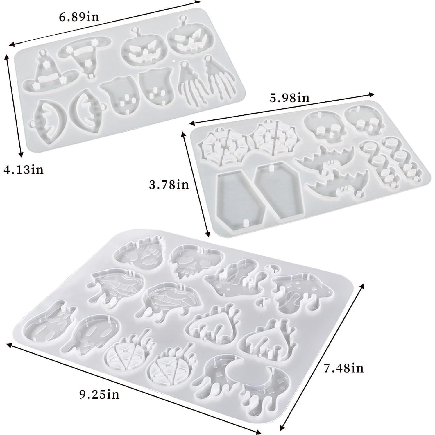 Moldes de Aretes de Resina Halloween Wehous 3 Piezas Silicona