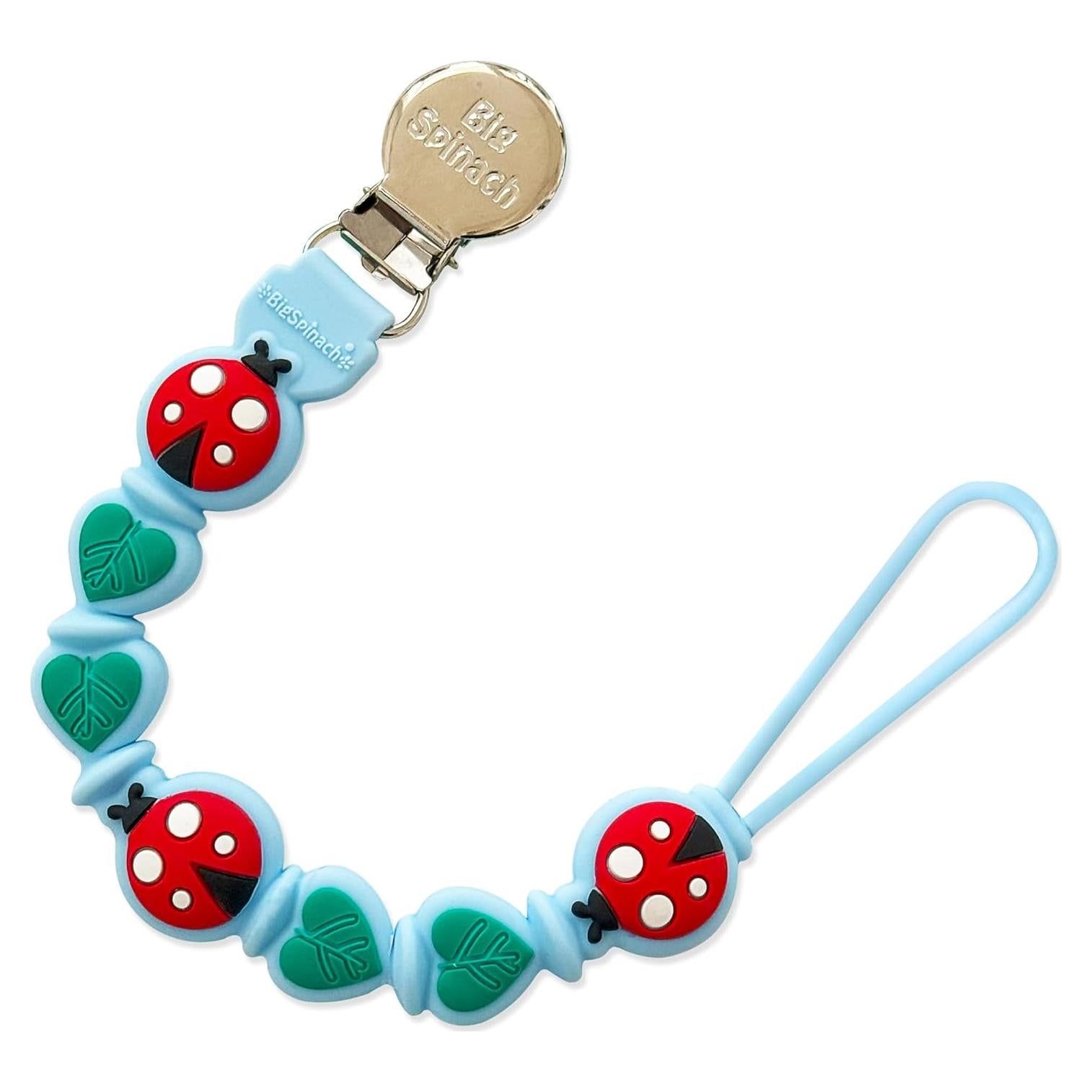 Clip de Chupete de Silicona Azul - Personalizable, Libre de BPA